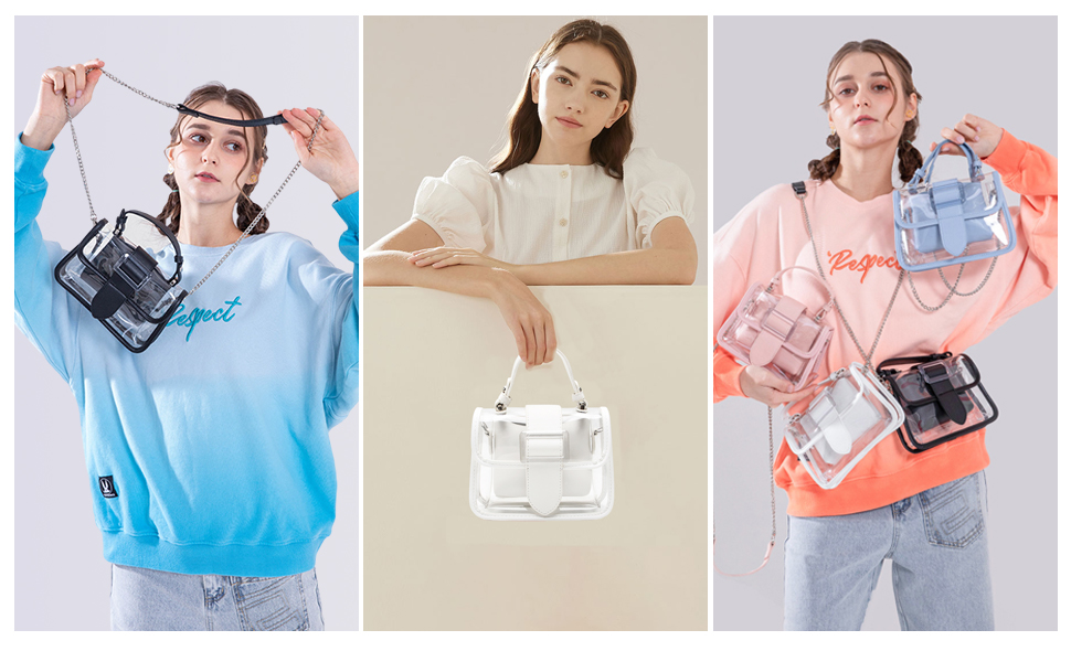 I IHAYNER Clear Purses for Women Crossbody Clear Bag for Stadium